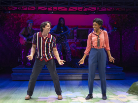 Milwaukee Repertory Theater presents As You Like It in the Quadracci Powerhouse February 15 – March 20, 2022. Pictured L-R: Justin Gregory Lopez and Savannah L. Jackson