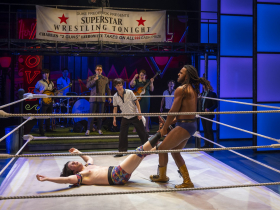 Milwaukee Repertory Theater presents As You Like It in the Quadracci Powerhouse February 15 – March 20, 2022. Pictured Center, L-R: Kieran McCabe, Trish Lindström and Marquis Wood
