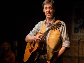 Milwaukee Repertory Theater presents the world premiere production of Back Home Again: On The Road With John Denver in the Stackner Cabaret Sept 11 to Nov 8, 2015. Pictured: David Lutken.