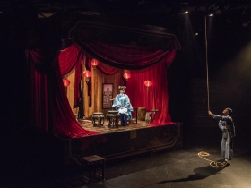 Milwaukee Repertory Theater presents The Chinese Lady  in the Stiemke Studio from February 13 – March 24, 2019 featuring Lisa Helmi Johanson as Afong Moy and Jon Norman Schneider as Atung