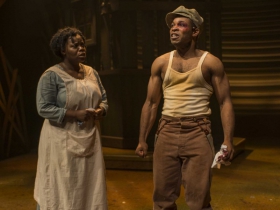 Zonya Love (Celie) and Gilbert L. Bailey II (Harpo) in Milwaukee Repertory Theater’s 2014/15 Quadracci Powerhouse production of The Color Purple.