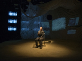 Milwaukee Repertory Theater presents “Grounded” in the Stiemke Studio Feb 22 – April 2, 2017. Featuring Jessie Fisher as The Pilot
