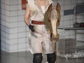 Milwaukee Repertory Theater presents Animal Farm in the Quadracci Powerhouse from January 9 through February 11, 2018. Left to Right: Deborah Staples.