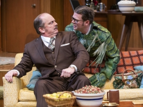 Milwaukee Repertory Theater presents The Nerd in the Quadracci Powerhouse November 12 – December 15, 2019. Left to right: Chris Mixon and Michael Doherty.