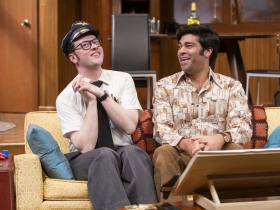 Milwaukee Repertory Theater presents The Nerd in the Quadracci Powerhouse November 12 – December 15, 2019. Left to right: Michael Doherty and Andy Nagraj.