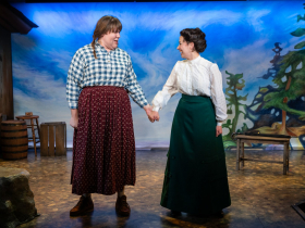Milwaukee Repertory Theater presents The Fisherman’s Daughters in the Stackner Cabaret January 9 – March 1, 2026. Pictured L to R: Kelly Doherty, Eva Nimmer