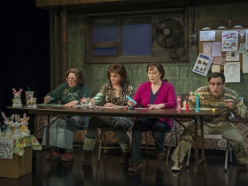 Laura T. Fisher, Tami Workentin, Laura Gordon, and Bernard Balbot in Milwaukee Repertory Theater’s 2014/15 Quadracci Powerhouse production of Good People.