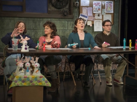 Laura T. Fisher, Tami Workentin, Laura Gordon, and Bernard Balbot in Milwaukee Repertory Theater’s 2014/15 Quadracci Powerhouse production of Good People.