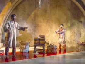 Milwaukee Repertory Theater presents Guards at the Taj  in the Stiemke Studio September 26 – November 4, 2018. Left to Right: Yousof Sultani and Owa’Aìs Azeem