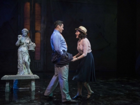 Milwaukee Repertory Theater presents Guys and Dolls in the Quadracci Powerhouse from September 19 to October 29, 2017. Left to Right: Nicholas Rodriguez and Emma Rose Brooks