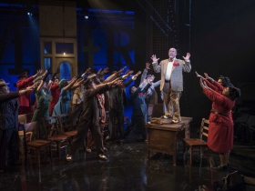 Milwaukee Repertory Theater presents Guys and Dolls in the Quadracci Powerhouse from September 19 to October 29, 2017.  Featuring Michael J. Farina and cast