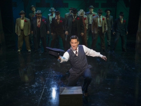 Milwaukee Repertory Theater presents Guys and Dolls in the Quadracci Powerhouse from September 19 to October 29, 2017.  Nicholas Rodriguez and cast