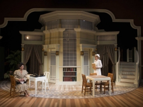 (L – R) Deborah Staples and Kelley Faulkner in Milwaukee Repertory Theater’s 2014/15 Quadracci Powerhouse production of Harvey.