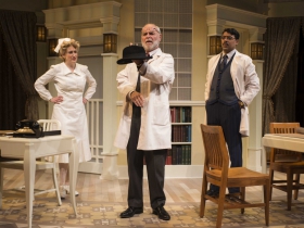 Kelley Faulkner, James Pickering and Gabriel Ruiz in Milwaukee Repertory Theater’s 2014/15 Quadracci Powerhouse production of Harvey.