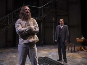 Milwaukee Repertory Theater presents Holmes and Watson in the Quadracci Powerhouse from November 14 to December 17, 2017. Left to Right:  Grant Goodman and Norman Moses.