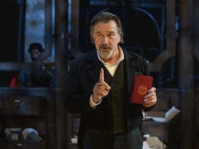 Milwaukee Repertory Theater presents Jacob Marley’s Christmas Carol December 10 – 24, 2020. Foreground: Lee E. Ernst, Background: Dan Kazemi
