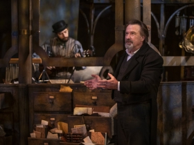 Milwaukee Repertory Theater presents Jacob Marley’s Christmas Carol December 10 – 24, 2020. Foreground: Lee E. Ernst, Background: Dan Kazemi