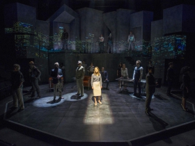 Milwaukee Repertory Theater presents Junk in the Quadracci Powerhouse from January 15 – February 17, 2019 featuring Rebecca Hirota (center) and cast.