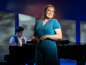 Milwaukee Repertory Theater presents The Last Five Years in the Stackner Cabaret, March 21 – May 18, 2025. Pictured Grace Bobber and Asher Muldoon
