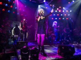 Milwaukee Repertory Theater presents Hedwig and the Angry Inch in the Stiemke Studio January 28 – March 8, 2020. Pictured: Matt Rodin with the company of Hedwig and the Angry Inch.