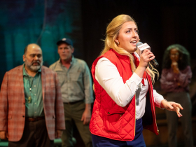 Milwaukee Repertory Theater presents Come From Away in the Ellen & Joe Checota Powerhouse November 4 – December 14, 2025. Pictured: Grace Bobber