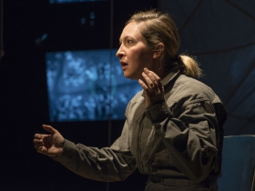 Milwaukee Repertory Theater presents “Grounded” in the Stiemke Studio Feb 22 – April 2, 2017. Featuring Jessie Fisher as The Pilot