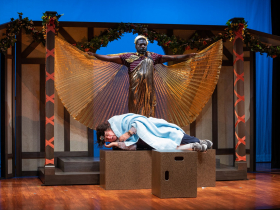 Milwaukee Repertory Theater presents The Nativity Variations in the Quadracci Powerhouse November 16 – December 11, 2022. Pictured: Chiké Johnson (top) and Adam LeFevre.