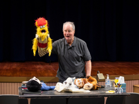 Milwaukee Repertory Theater presents The Nativity Variations in the Quadracci Powerhouse November 16 – December 11, 2022. Pictured: Adam LeFevre.