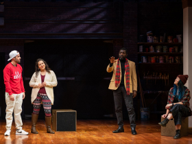Milwaukee Repertory Theater presents The Nativity Variations in the Quadracci Powerhouse November 16 – December 11, 2022. Pictured: The cast of The Nativity Variations.