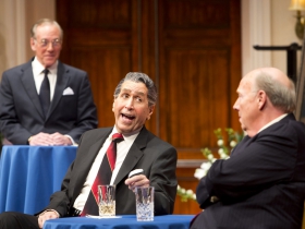 (L-R) – Mark Jacoby, Steve Sheridan, and Jeff Steitzer in Milwaukee Repertory Theater’s 2014/15 Quadracci Powerhouse world premiere production of Five Presidents.