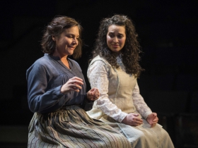 Milwaukee Repertory Theater presents Our Town in the Quadracci Powerhouse from April 10 – May 13, 2018. Left to Right: Elizabeth Ledo and Rana Roman