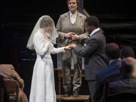 Milwaukee Repertory Theater presents Our Town in the Quadracci Powerhouse from April 10 – May 13, 2018. Left to Right: Cher Desiree Alvarez, Laura Gordon, Di’Monte Henning