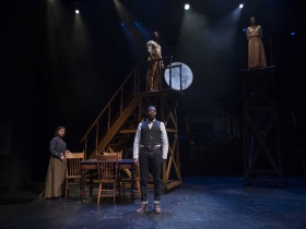 Milwaukee Repertory Theater presents Our Town in the Quadracci Powerhouse from April 10 – May 13, 2018.  Left to Right: Elizabeth Ledo, Chiké Johnson, Di’Monte Henning, Cher Desiree Alvarez
