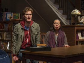 Mark Junek (Daniel) and Sophia Skiles (Linda) in Milwaukee Repertory Theater’s 2014/15 Stiemke Studio production of after all the terrible things I do. Photo by Michael Brosilow.