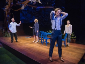 Milwaukee Repertory Theater presents Things I Know To Be True in the Quadracci Powerhouse from March 5– 31, 2019 featuring Bill Geisslinger, Jordan Baker, Zach Fifer, and Aubyn Heglie.