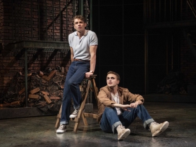 Milwaukee Repertory Theater presents West Side Story in the Quadracci Powerhouse September 17 – October 27, 2019. Left to right: Jeffrey Kringer and Jacob Burns