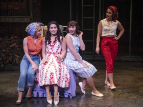 Milwaukee Repertory Theater presents West Side Story in the Quadracci Powerhouse September 17 – October 27, 2019. Left to right: Isabella Abel-Suarez, Liesl Collazo, Mara Cecilia and Brooke Johnson
