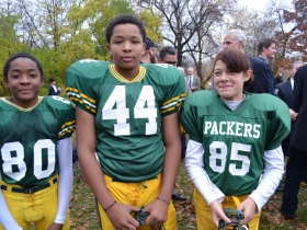 Journey House football team members  Earl, Kejuwan, and Natalie