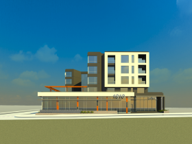 The Standard at East Library - North Avenue Elevation.