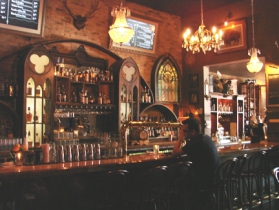 The back bar at Hotel Foster.