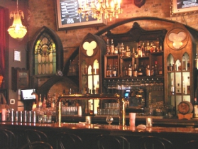 The back bar at Hotel Foster.