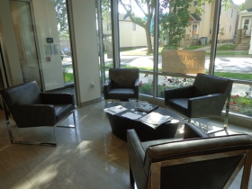 Lobby of The Standard at East Library.