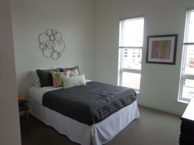 Bedroom inside the Standard at East Library.
