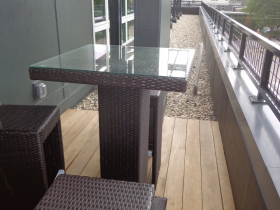 Small patio off the party room.