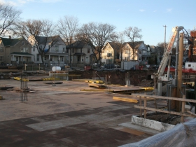 Construction of The Standard at East Library.