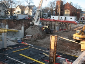 Construction of The Standard at East Library.