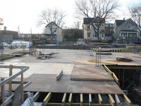 Construction of The Standard at East Library.