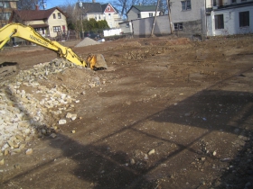 The former site of Pizza Man is being redeveloped into a mixed-use building.