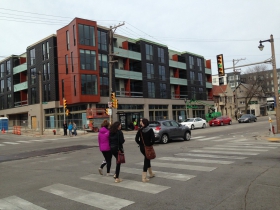 The building sits on a busy Milwaukee corner.