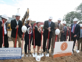 The Crowd at the groundbreaking of The Standard at East Library
